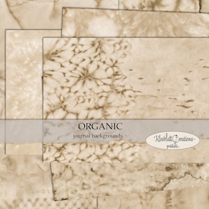 ORGANIC Journal Pages, Coffee Dyed, collage papers, scrapbook, digital download