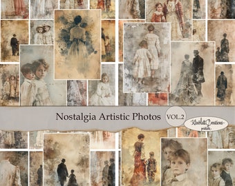 Nostalgia Artistic Photos Vol.2, Vintage Photos, Ephemera, Embellishments, Journaling Cards, Junk Journal, Digital Paper, Scrapbook