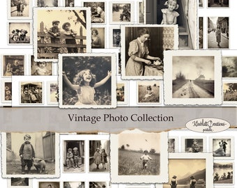 Vintage Photo Collection, Printable Ephemera, Embellishments, Journaling Cards, Junk Journal, Digital Paper, Paper Craft