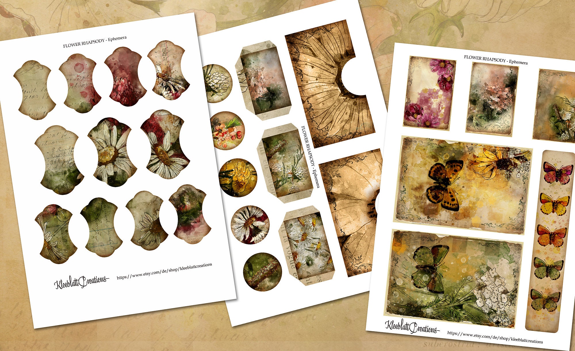 FLOWER RHAPSODY EPHEMERA Junk Journal Embellishments - Etsy