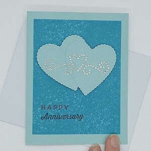 Carte anniversaire vert turquoise, carte de voeux, carte anniversaire coeur