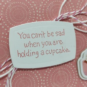 Carte d'encouragement, carte de voeux, carte rose, carte cupcake