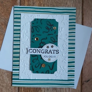 Carte verte de félicitations, carte de voeux, carte pour elle, carte pour lui