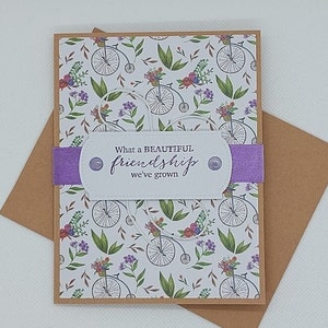 Carte d'amitié fleur, carte de voeux, carte violette