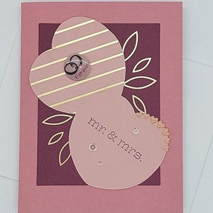 Carte de mariage, carte de voeux, carte coeur, carte Mr & Mrs.