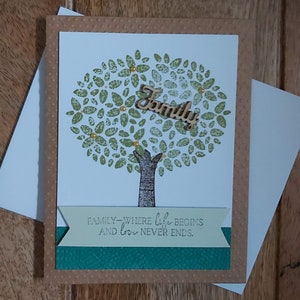 Carte d'encouragement de la famille, carte de voeux, carte d'arbre généalogique