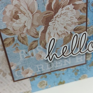 Carte d'encouragement florale, carte de voeux, carte florale bleue et brune, bénie de vous avoir dans ma vie