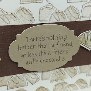 Carte d'amitié, carte de voeux, carte de chocolat, ami avec du chocolat