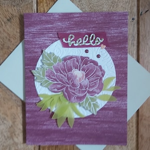 Carte rose pourpre vierge, carte de voeux, carte pour elle