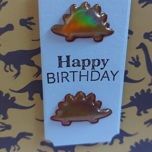 Carte d’anniversaire de dinosaure pour enfants, carte de vœux, carte de dinosaure, carte jaune et brune