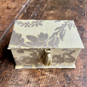 Small Fortuny Box in Boucher Seafoam Green and Gold