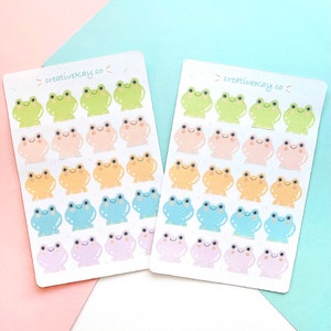 Cute Frog Sticker Sheet | Journal Stickers, Planner Stickers - Etsy