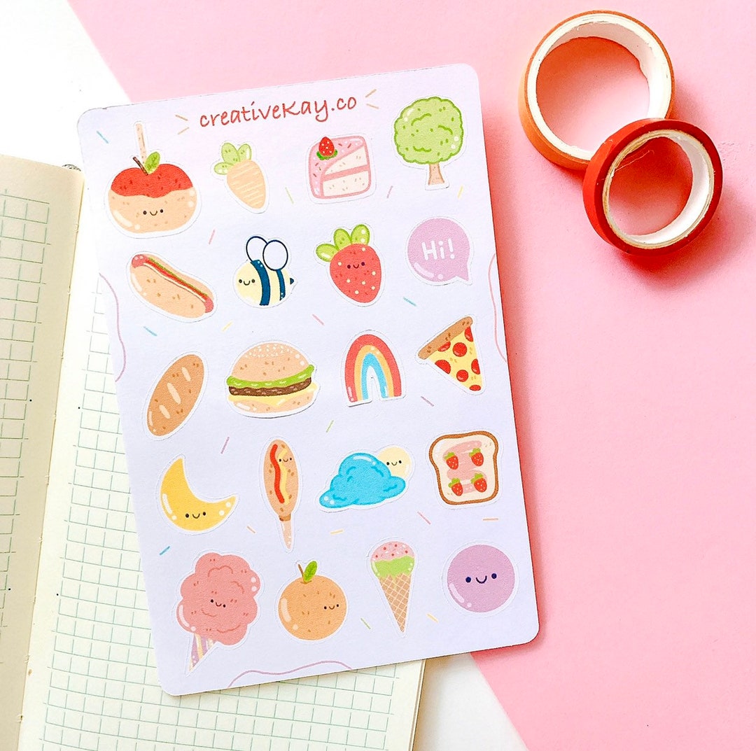 Spring Stickers For Cookies Cute Spring/summer Stickers, Food Stickers, Snack Stickers - Etsy
