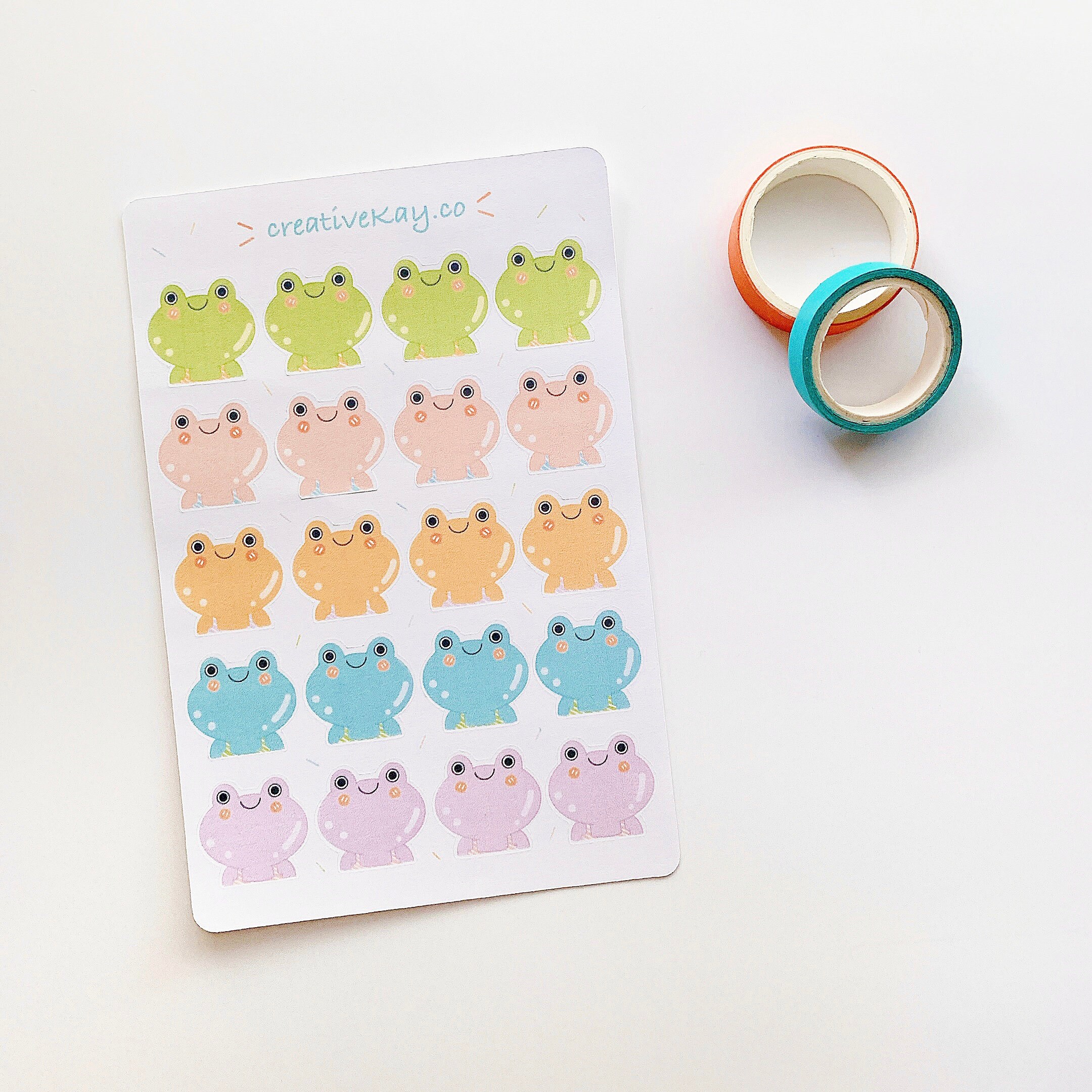 Cute Frog Sticker Sheet | Journal Stickers, Planner Stickers - Etsy