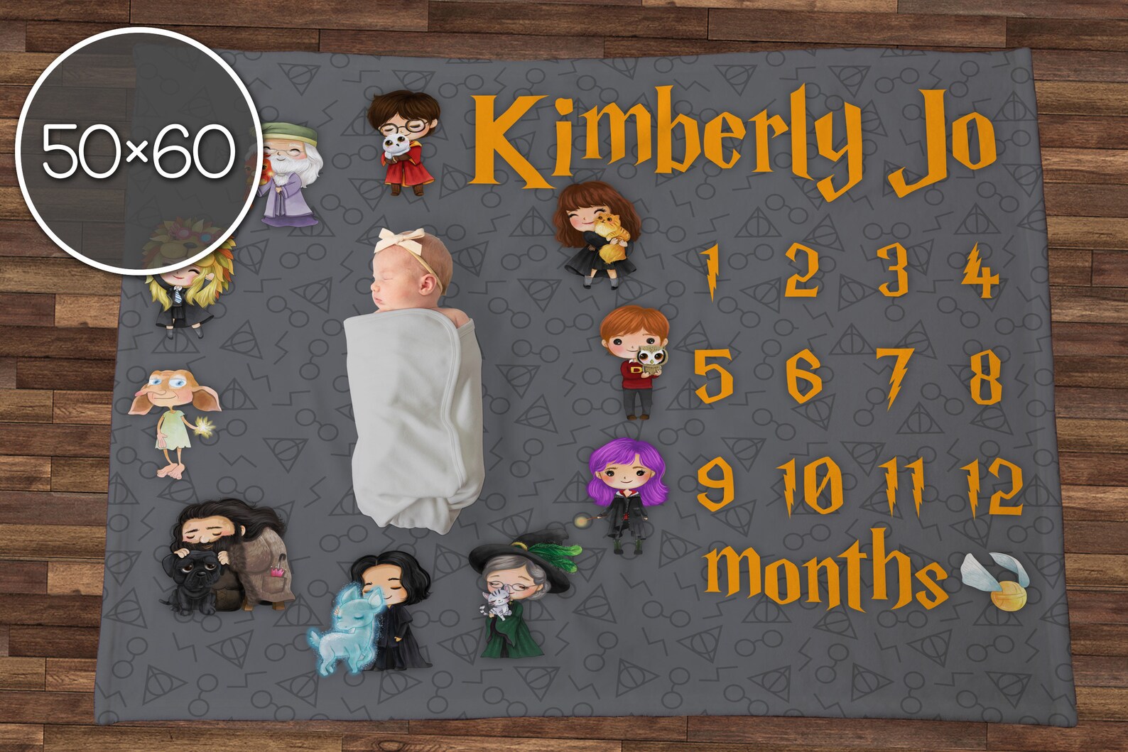 Harry Potter Inspired Milestone Personalized Blanket baby Etsy