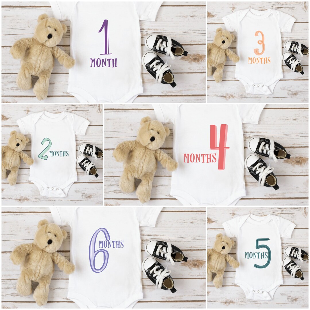 Baby Milestone SVG Bundle, Baby Month Milestone Svg, Newborn, Monthly ...