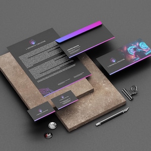 Paquete de papelería corporativa personalizada / Tarjeta de presentación personalizada, membrete, firma de correo electrónico, diseño de sobre / Entrega rápida