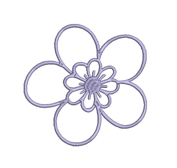 Digital Download Machine Embroidery Flower Outline Design12 Etsy