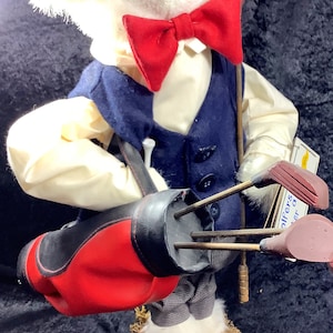 Collectable Golfer Bear Figure Handmade The Tender Art Collection 15” Philmore