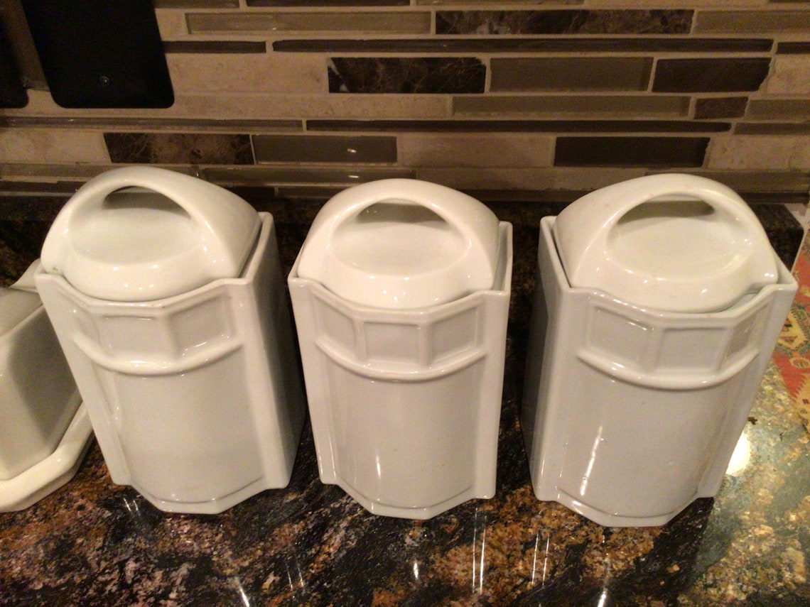 Vintage German Porcelain Canisters 1930s Etsy
