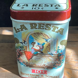 Vintage LA RESTA  Cigar Tobacco Tin - Rothenberg & Schloss Cigar CO