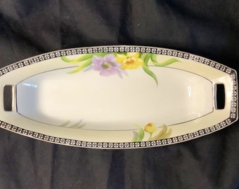 Vintage Noritake Hand Painted Celery Serving Tray