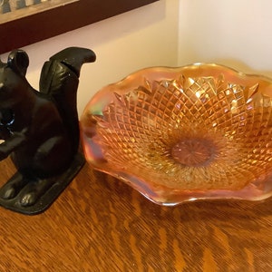 Vintage Marigold Carnival Glass Bowl/Jennette Glass
