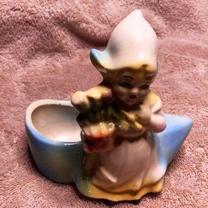 Vintage Ceramic Planter with Dutch Girl and Clog