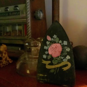 Antique Hand Painted Cast Iron IRON - Sad Iron