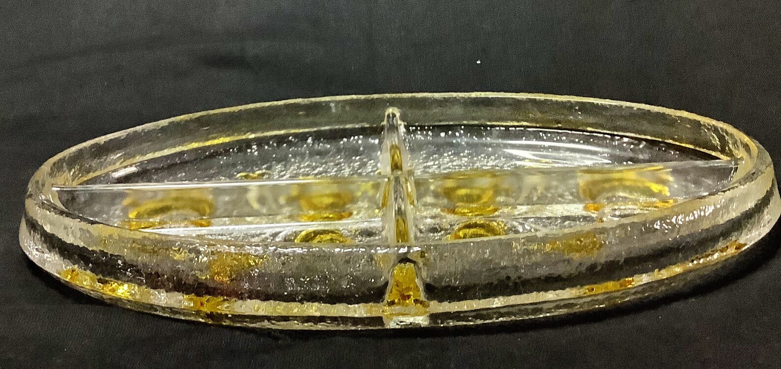 Vintage Walther Kristallglas Divided Glass Tray Etsy