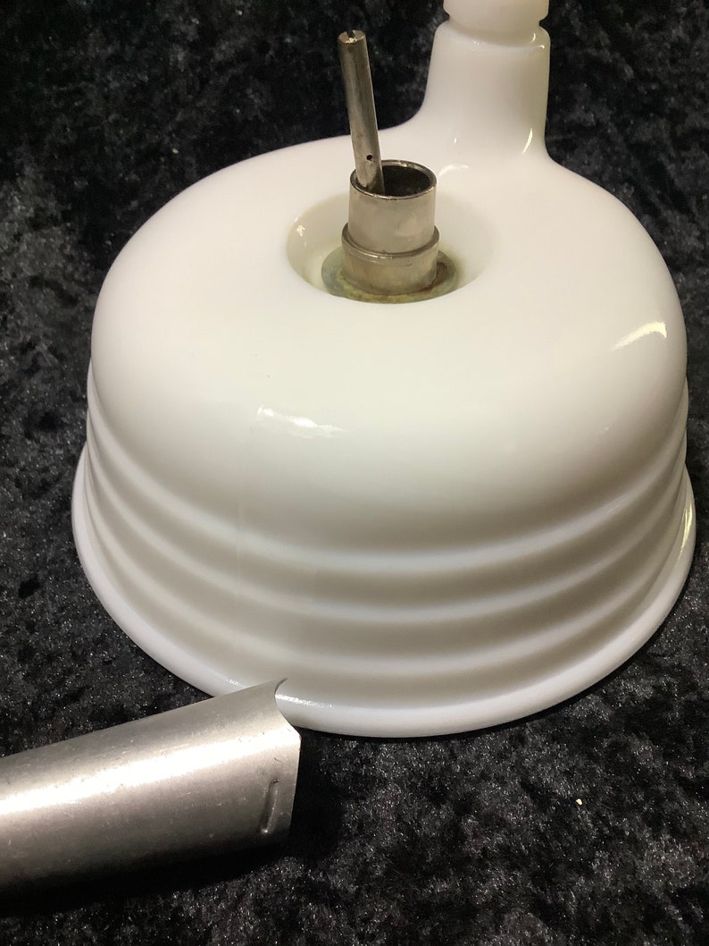 Vintage Milk Glass Juicer Attachment Ribbed With Original Etsy
