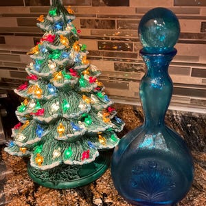 Vintage Empoli Blue Floral Genie Bottle Decanter - Vintage MCM Genie  Bottles - Vintage Bareware