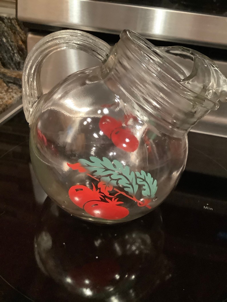 Mid Century Vintage Tilt Ball Tomato Juice Pitcher Etsy