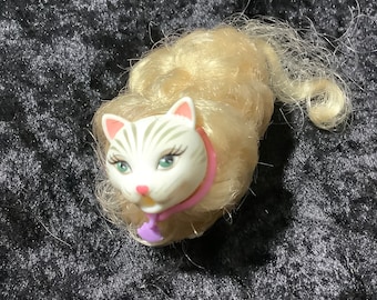 2000 Mattel My Scene Barbie Doll 4” Pet Cat Sugar with Furry Hair and Collar - Nice Kitty