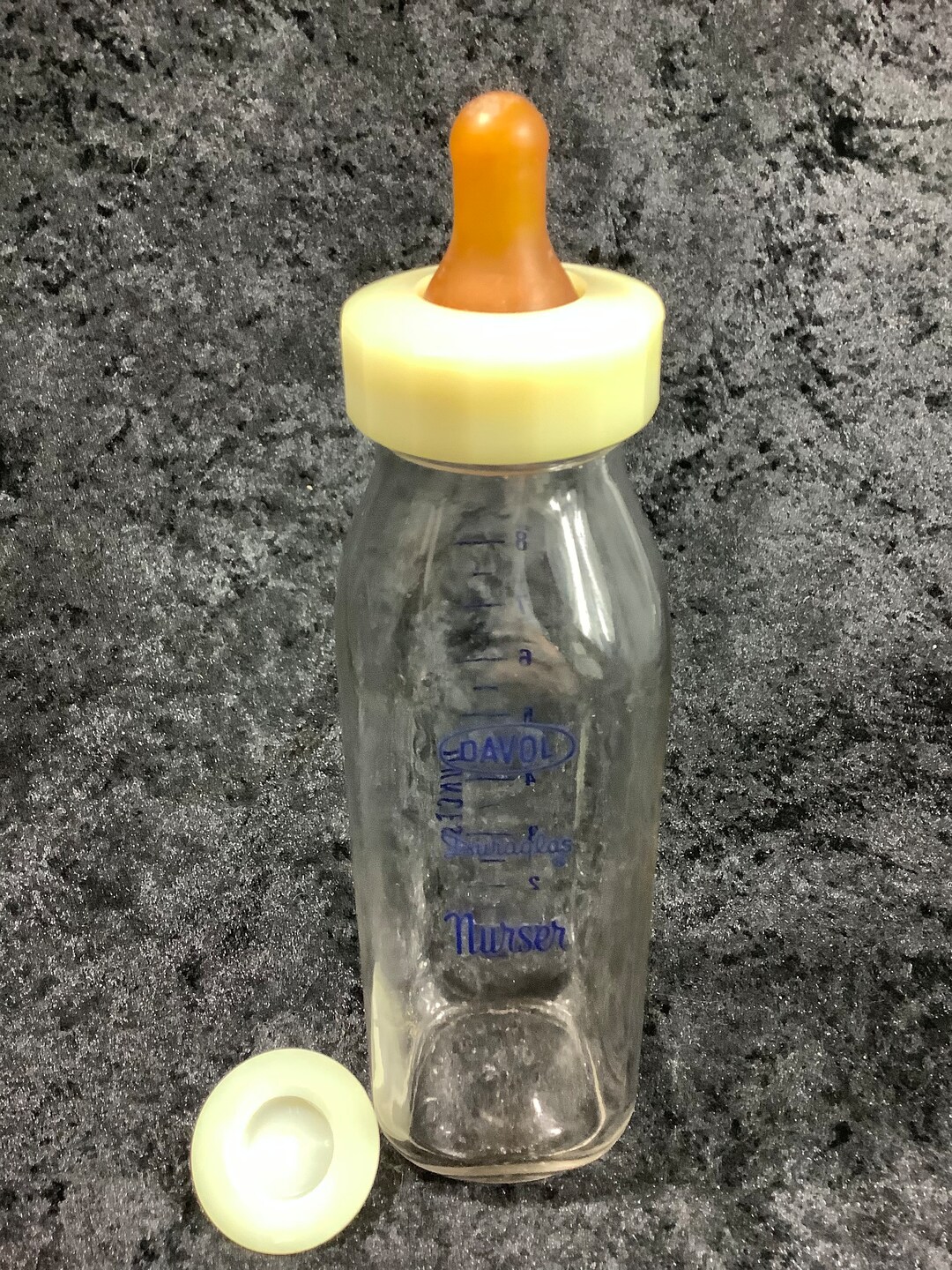 Vintage Davol 8 Oz Duraglas Glass Baby Bottle Etsy