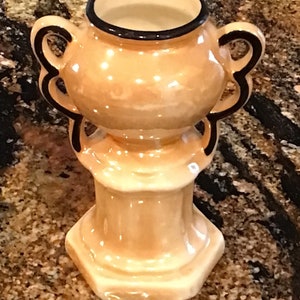 Vintage Orange and Black Lusterware Vase