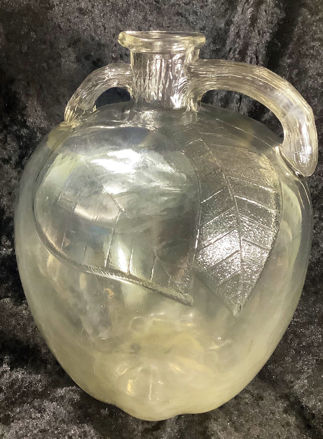 Vintage White House Vinegar Apple Shaped Glass Embossed Gallon Etsy