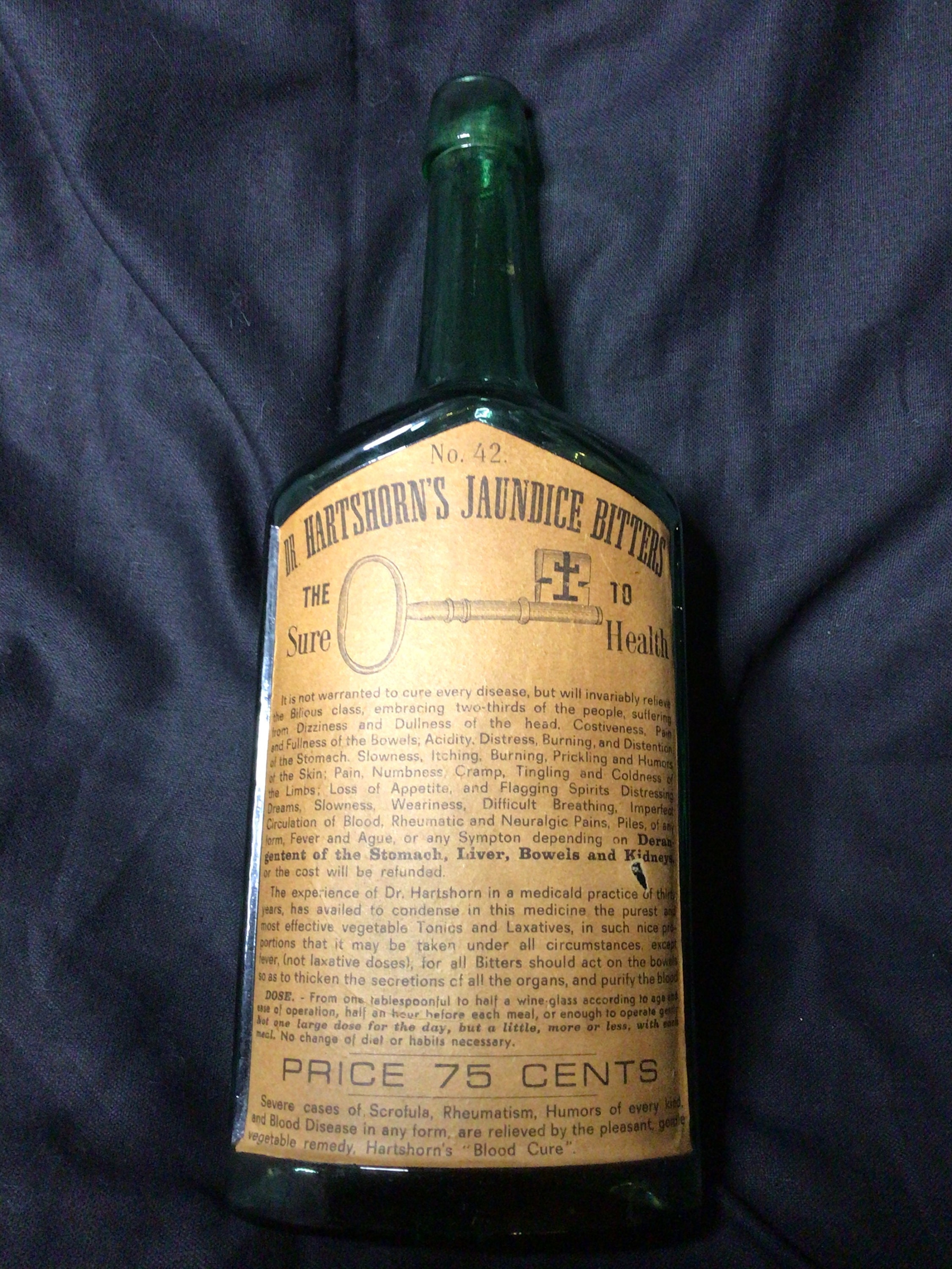 Vintage Green Dr. Hartshorns Jaundice Bitters Glass Medicine Etsy