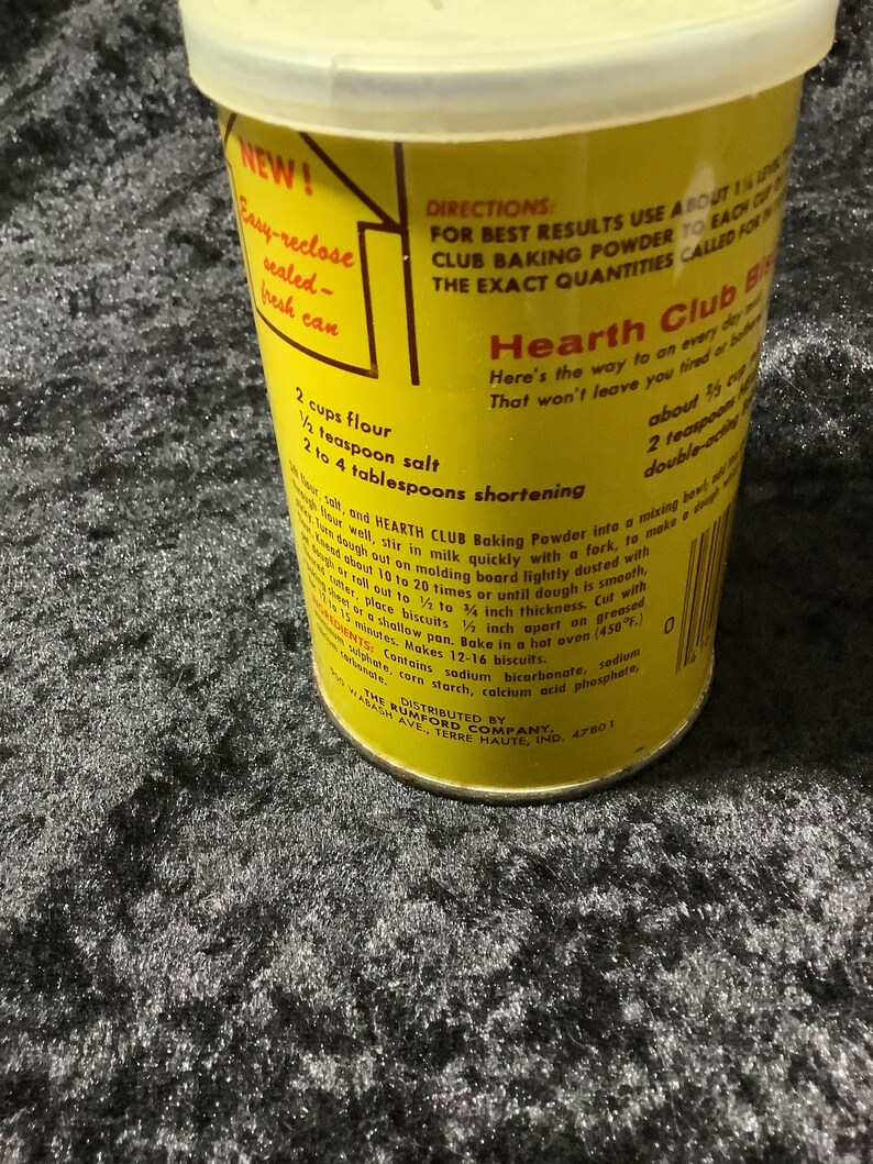Vintage Hearth Club Baking Powder 8 OZ. Tin - Farmhouse Kitchen ...