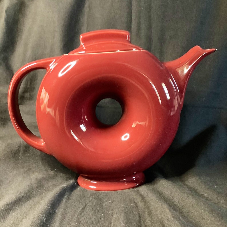Vintage Hall China Donut Teapot Made in the USA .. Art Deco Etsy