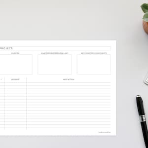 Printable Project Planner, Productivity Planner, Planner Insert, Getting Things Done