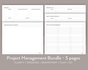 Project Planning Bundle, Project Planner, Next Actions, Planner ...