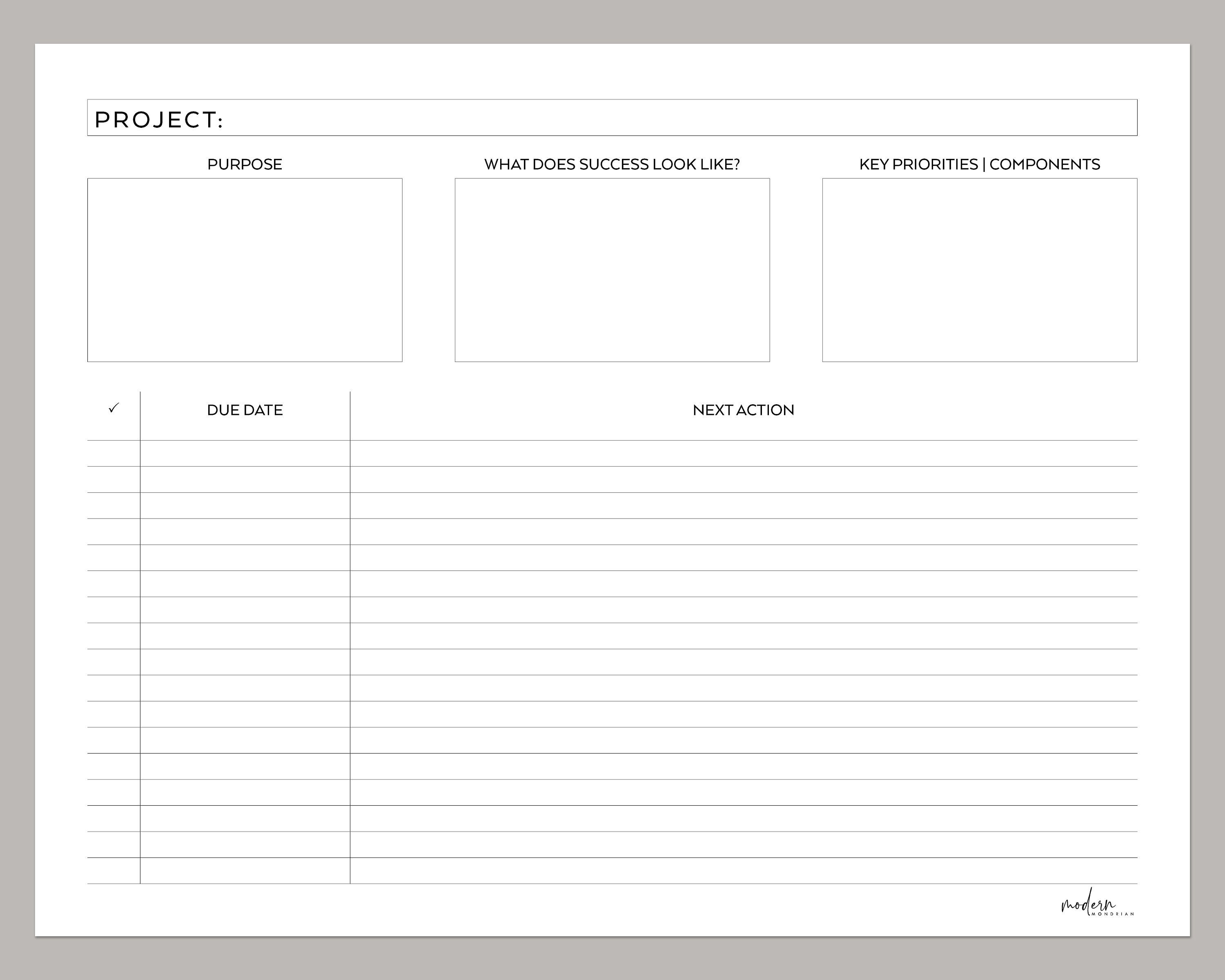 Printable Planner, Project Planning Bundle, Project List, Brainstorming ...