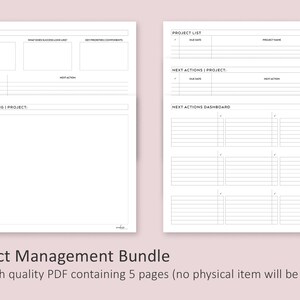 Project Planning Bundle, Project Planner, Next Actions, Planner ...