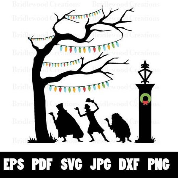 Christmas Haunted Mansion SVG File, Haunted Mansion SVG - Spooky Holiday Castle - DIY Christmas Decor, Mickey Christmas Shirt