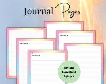 Printable Journal Pages, Lined & Blank Stationery (PDF)