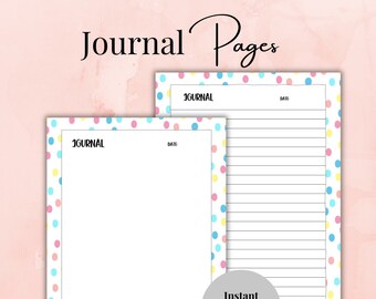 Páginas de diario imprimibles, papel de escritura imprimible, papel de papelería imprimible, páginas de diario forrado, papel rayado imprimible, papel en blanco