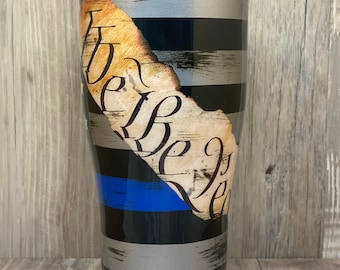 Thin Blue Line epoxy tumbler | Police Officer epoxy tumbler | We the People epoxy tumbler