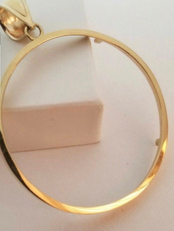 22K Solid Gold Coin Holder Pendant Etsy