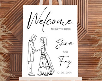 2024 Wedding Welcome Sign (Desi) - Editable